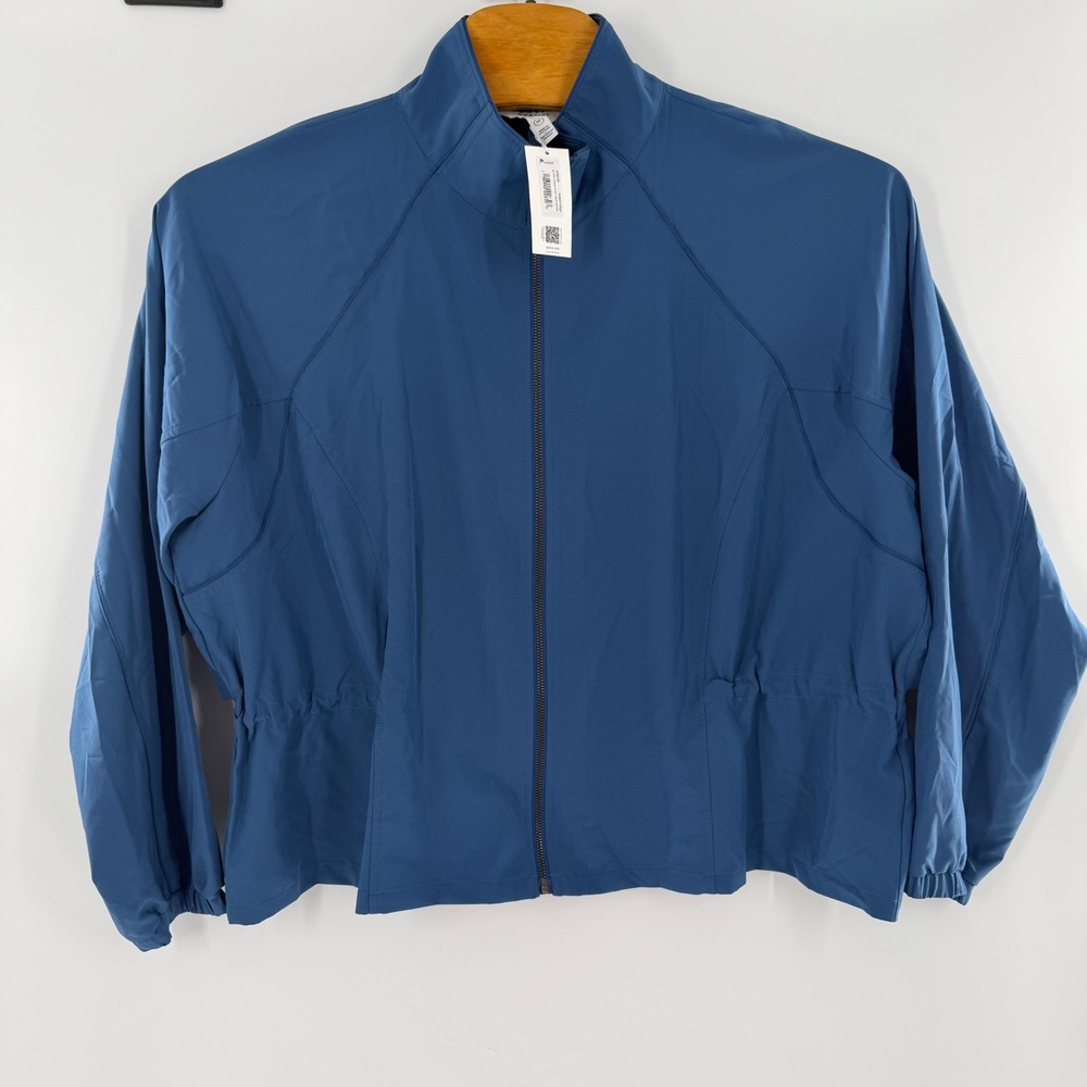 Spanx Get Moving Cinched Back Jacket Blue Full Zip Activewear 50924R 3X Tall